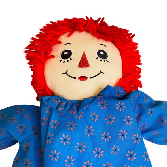Vintage Applause Classic Raggedy Ann Rag Doll  17" Blue Orange Dress - Picture 4 of 8